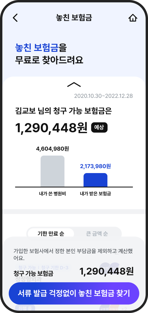다이렉트보장분석서비스 놓친 보험금이란?